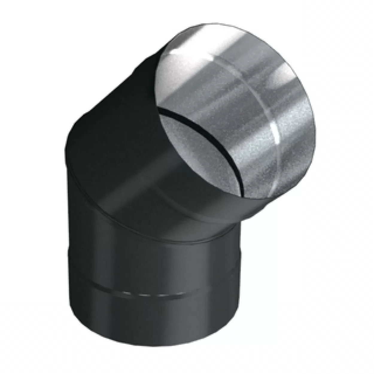 отвод vbr 45°, d=150, aisi 439, 0,8мм black (вулкан)