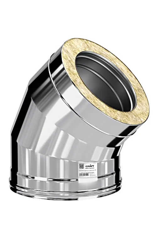 колено craft утепленное угол 135° нержавеющее (316/0,8/304/0,5мм) ф150/250 по воде
