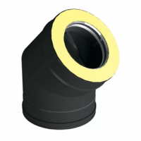 отвод vbr с изоляцией 45°, d=150/250, aisi 321/439, 0,8/0,5 мм black (вулкан)