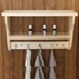 полка универсальная (5 крючков, 9 отверстий), банный эксперт