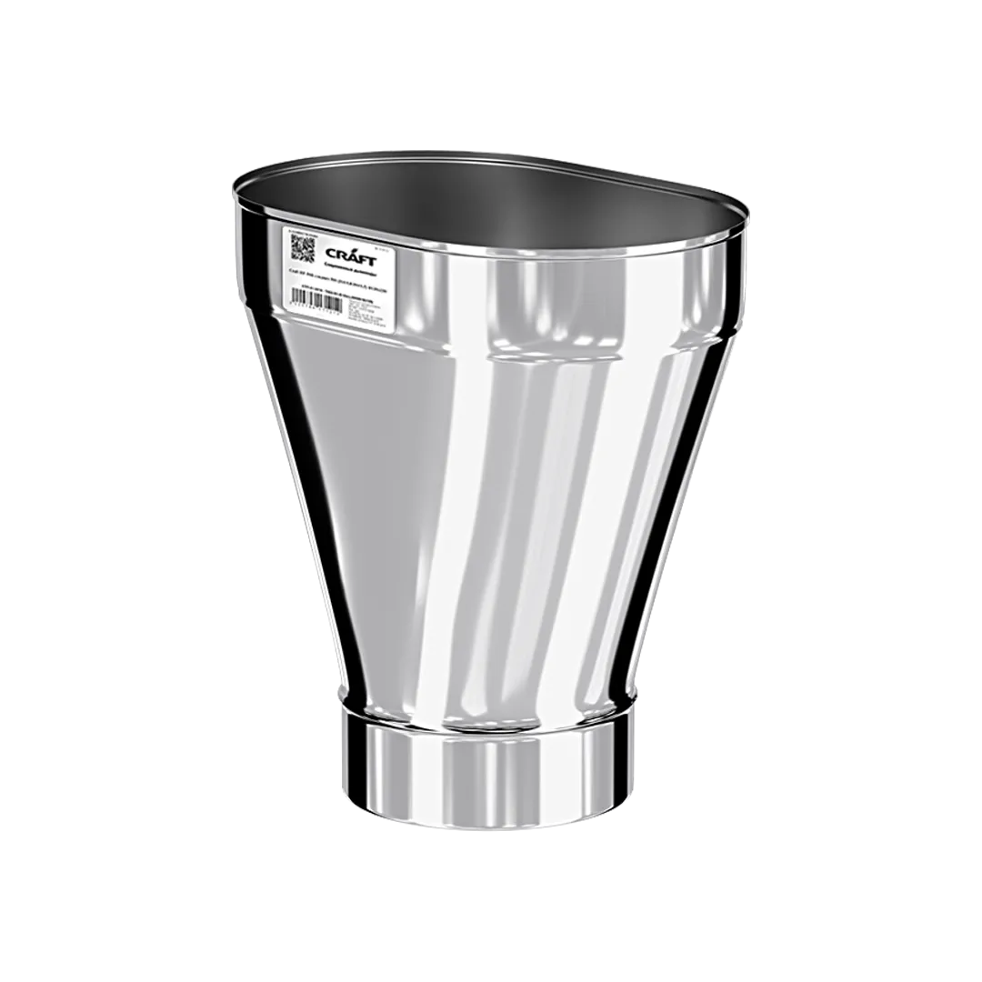 переход craft с круга (п) на овал (м) 0,33м нержавеющий (316/0,8), ф150 100*200