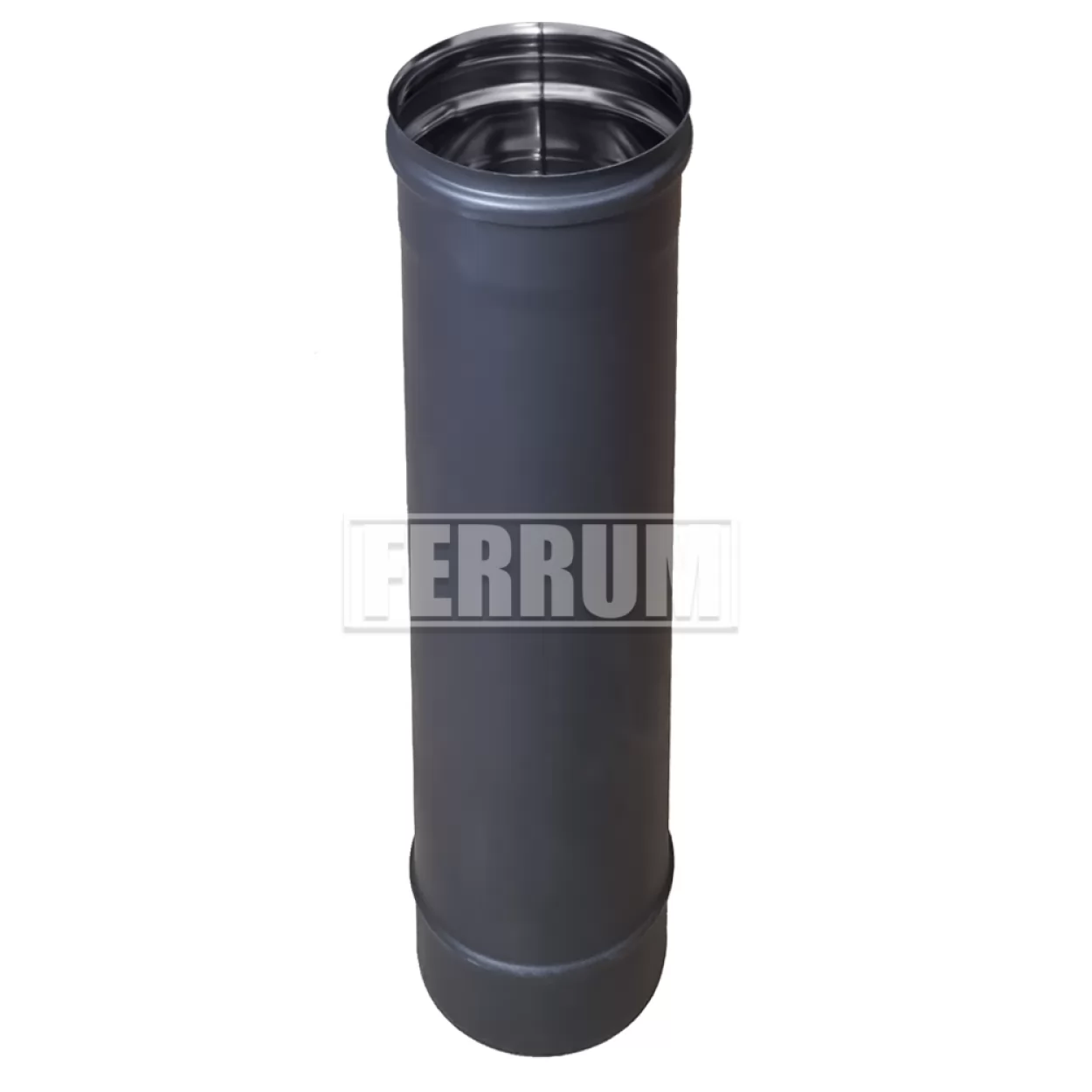 дымоход 0,5 м (430/0,8 мм / эмаль /600° черная) ф115 blackside (ferrum)